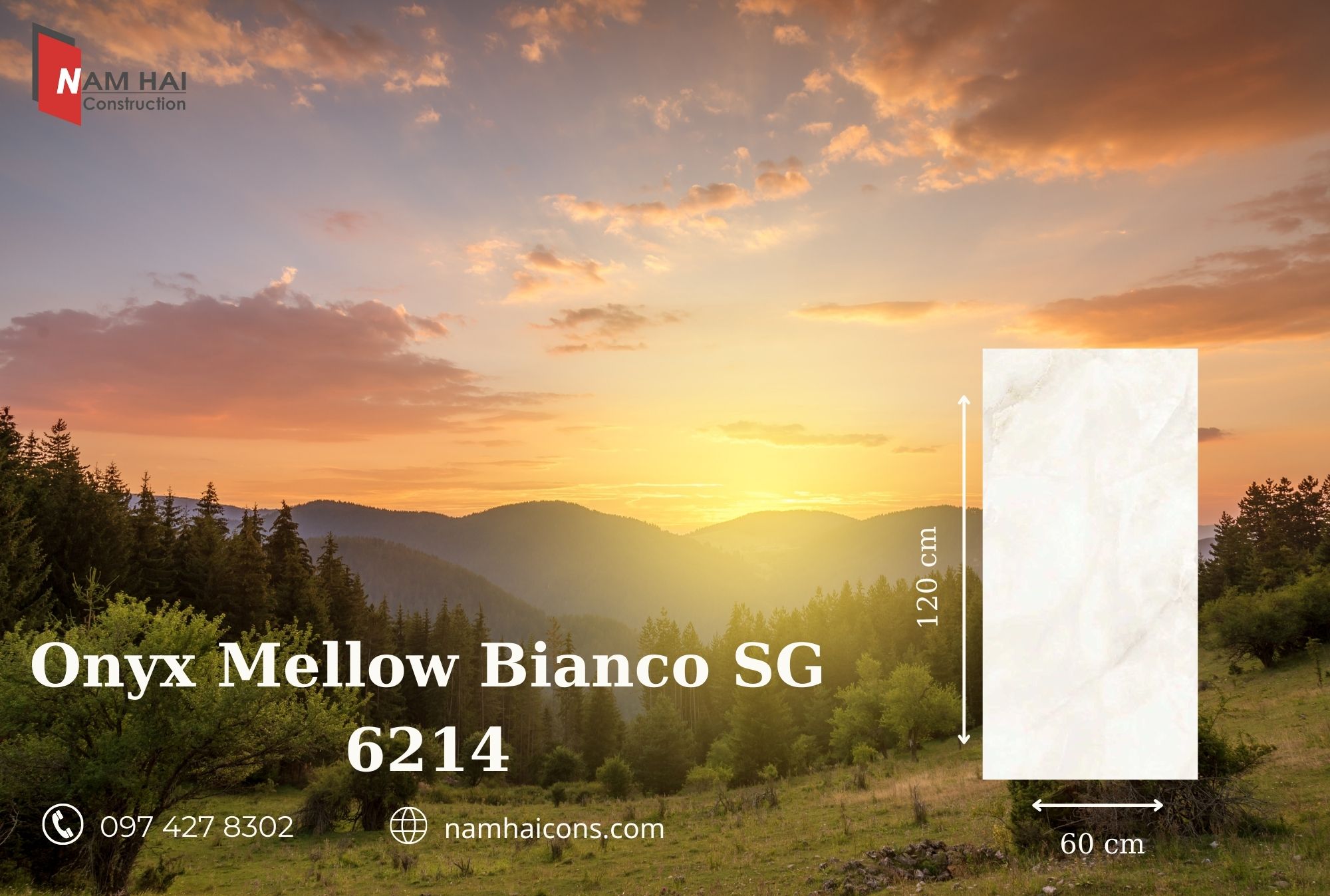 Gạch Ấn Độ Scapehive 600 x 1200 - Onyx Mellow Bianco SG 6214 1 24 1