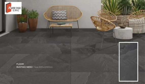 Gạch Ấn Độ Kiara Rustino Nero KM 6297 KM 6297